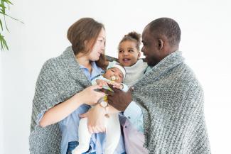 mother and father with children